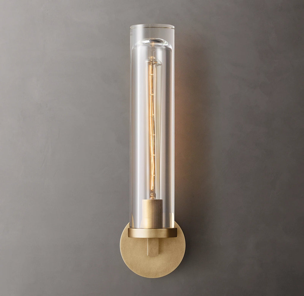 Savile Crystal Block Round Wall Sconce