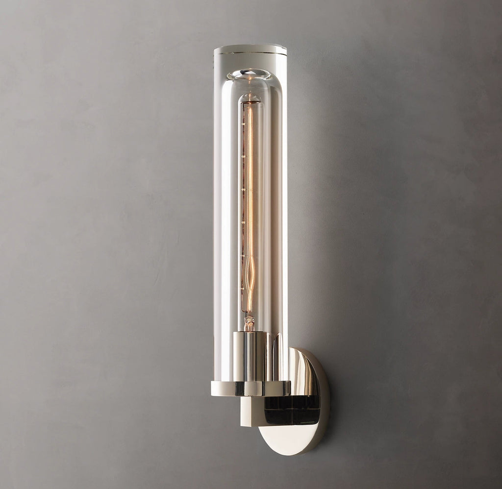 Savile Crystal Block Round Wall Sconce