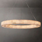 Rivage Veined Alabaster Round Chandelier 40"