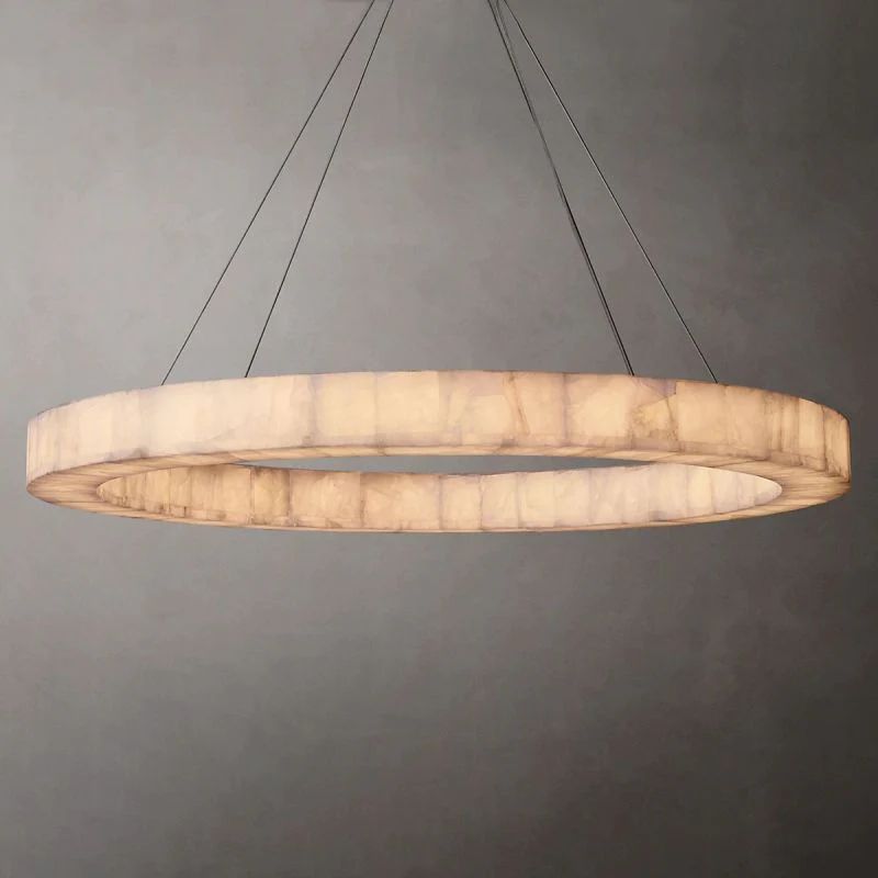Rivage Veined Alabaster Round Chandelier 60"