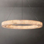 Rivage Veined Alabaster Round Chandelier 40"