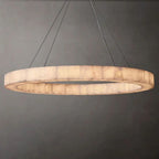 Rivage Veined Alabaster Round Chandelier 60"