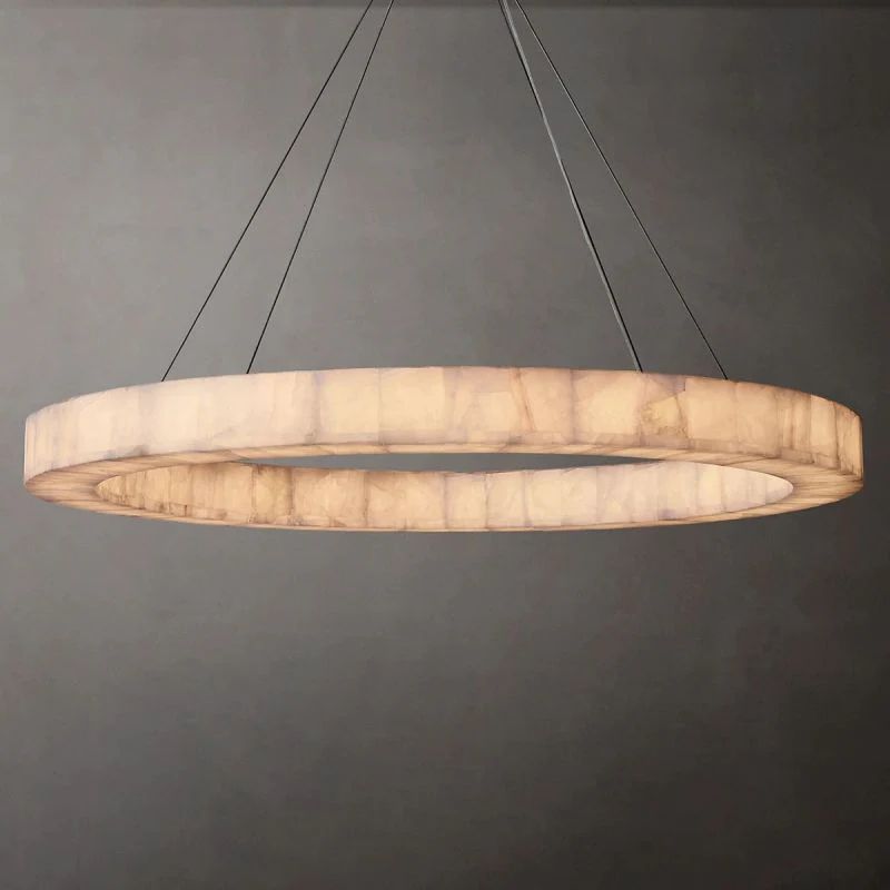 Rivage Veined Alabaster Round Chandelier 60"