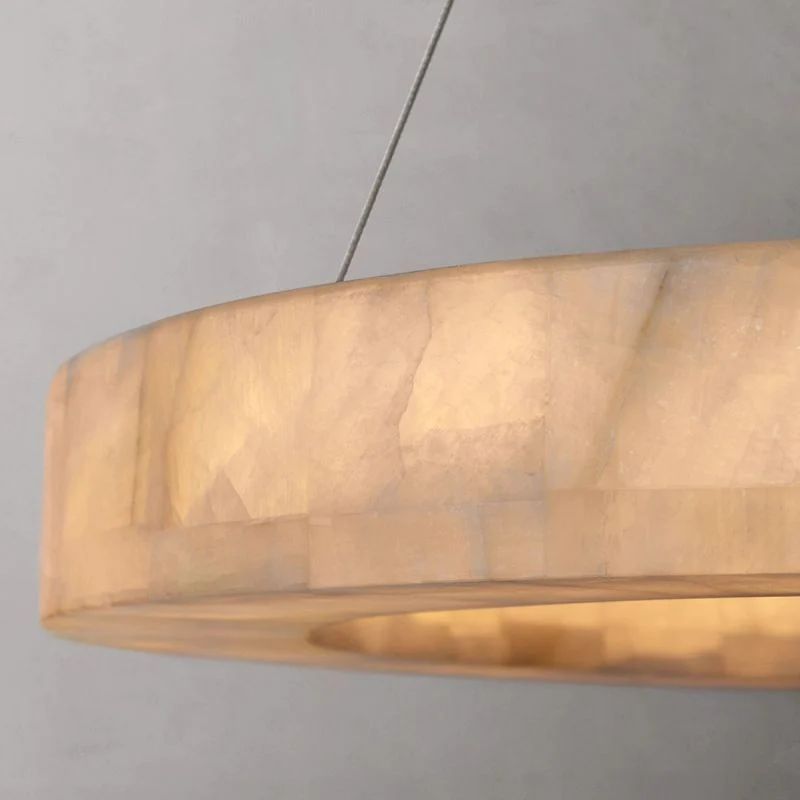 Rivage Veined Alabaster Round Chandelier 40"