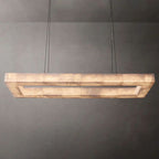 Rivage Veined Alabaster Rectangular Chandelier 54"