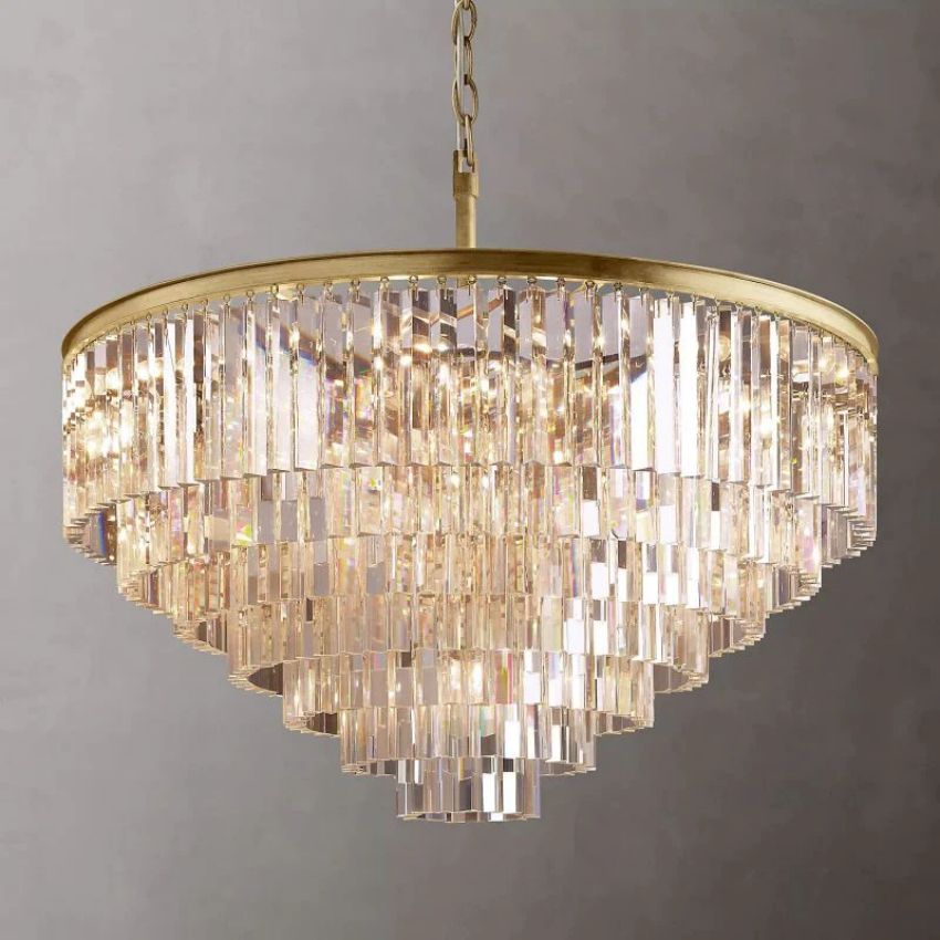 Odeon Deco Prism Round Chandelier 44"