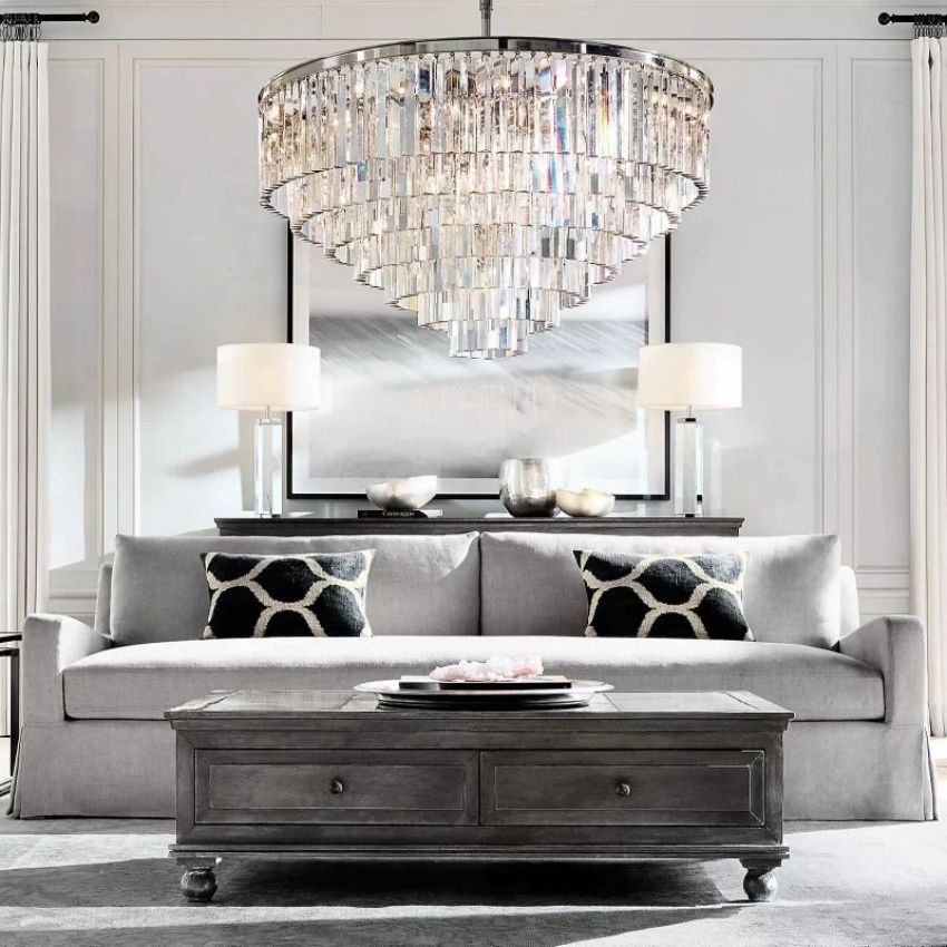 Odeon Deco Prism Round Chandelier 44"