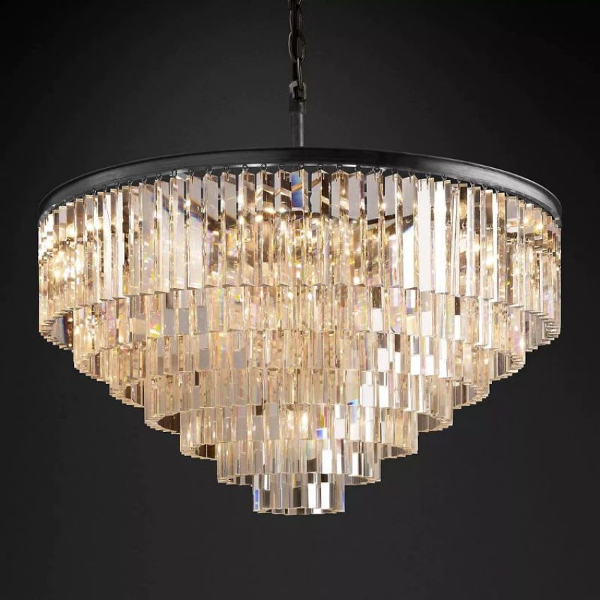 Odeon Deco Prism Round Chandelier 44"