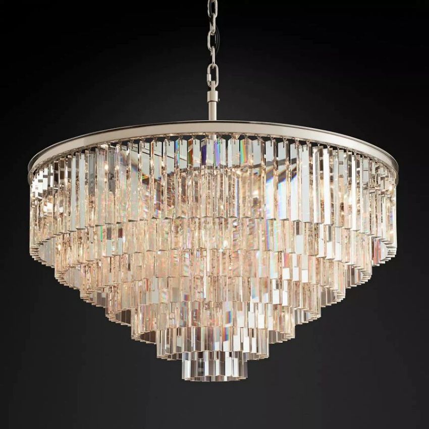 Odeon Deco Prism Round Chandelier 44"