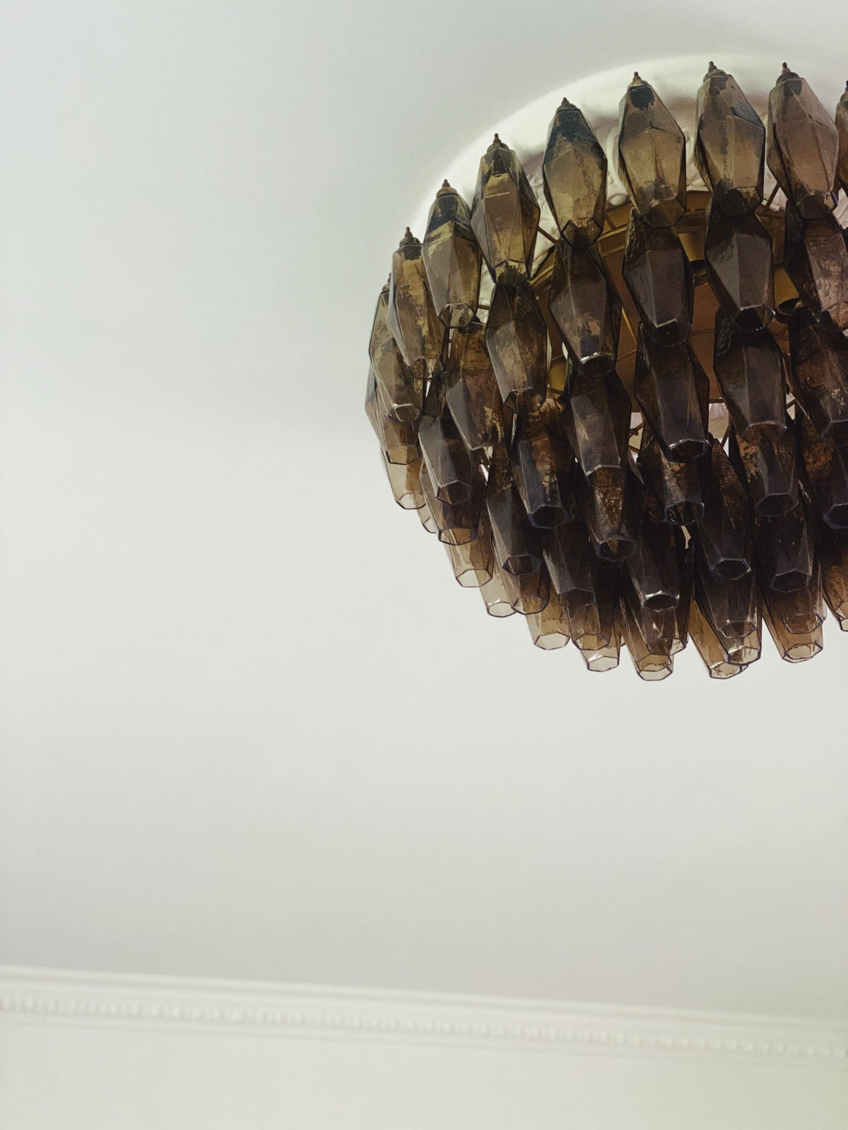 Poliedri Smoked Glass Chandelier
