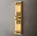 Savile Crystal Block Double Round Wall Sconce