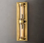 Savile Crystal Block Double Round Wall Sconce