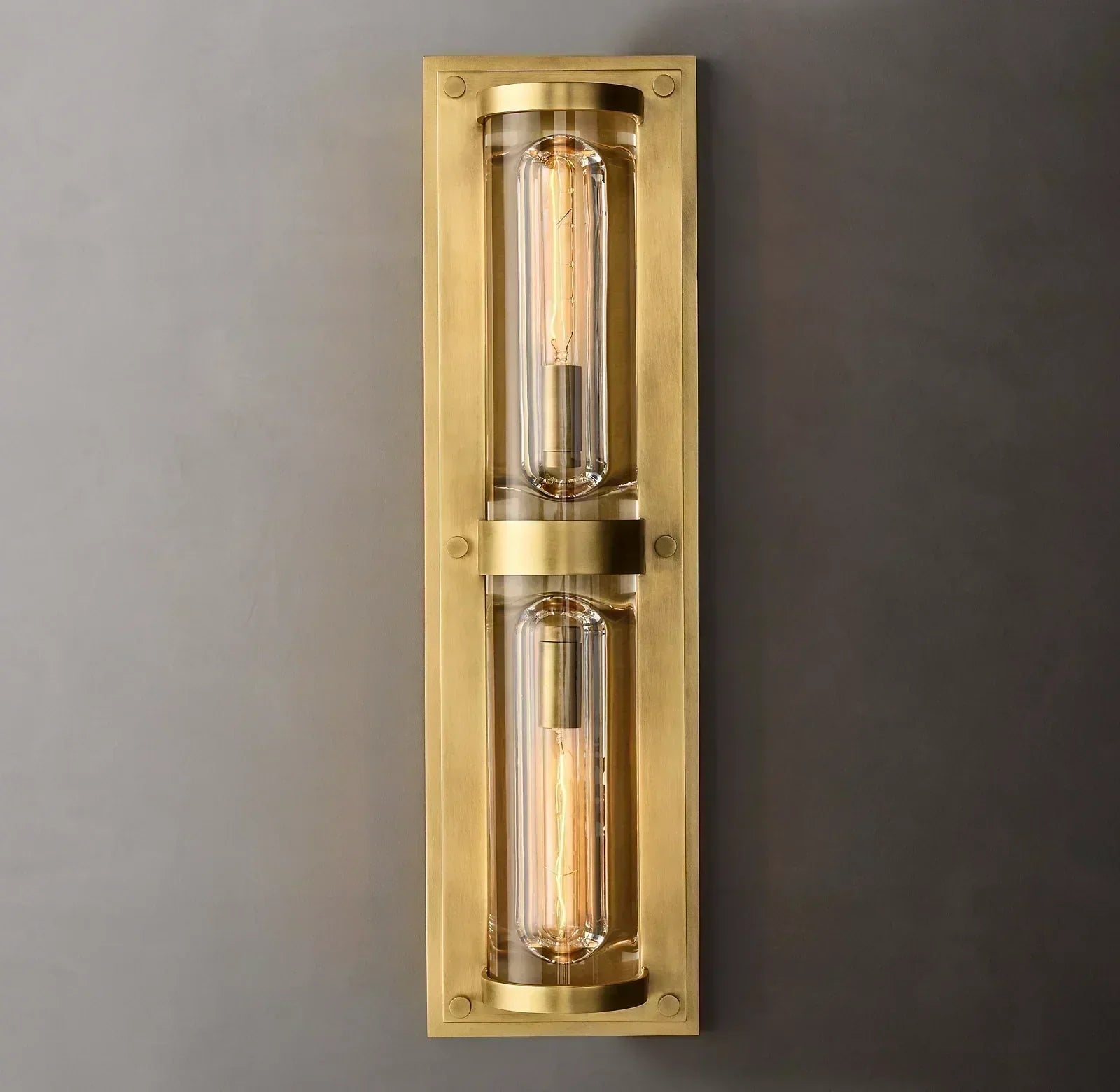 Savile Crystal Block Double Round Wall Sconce
