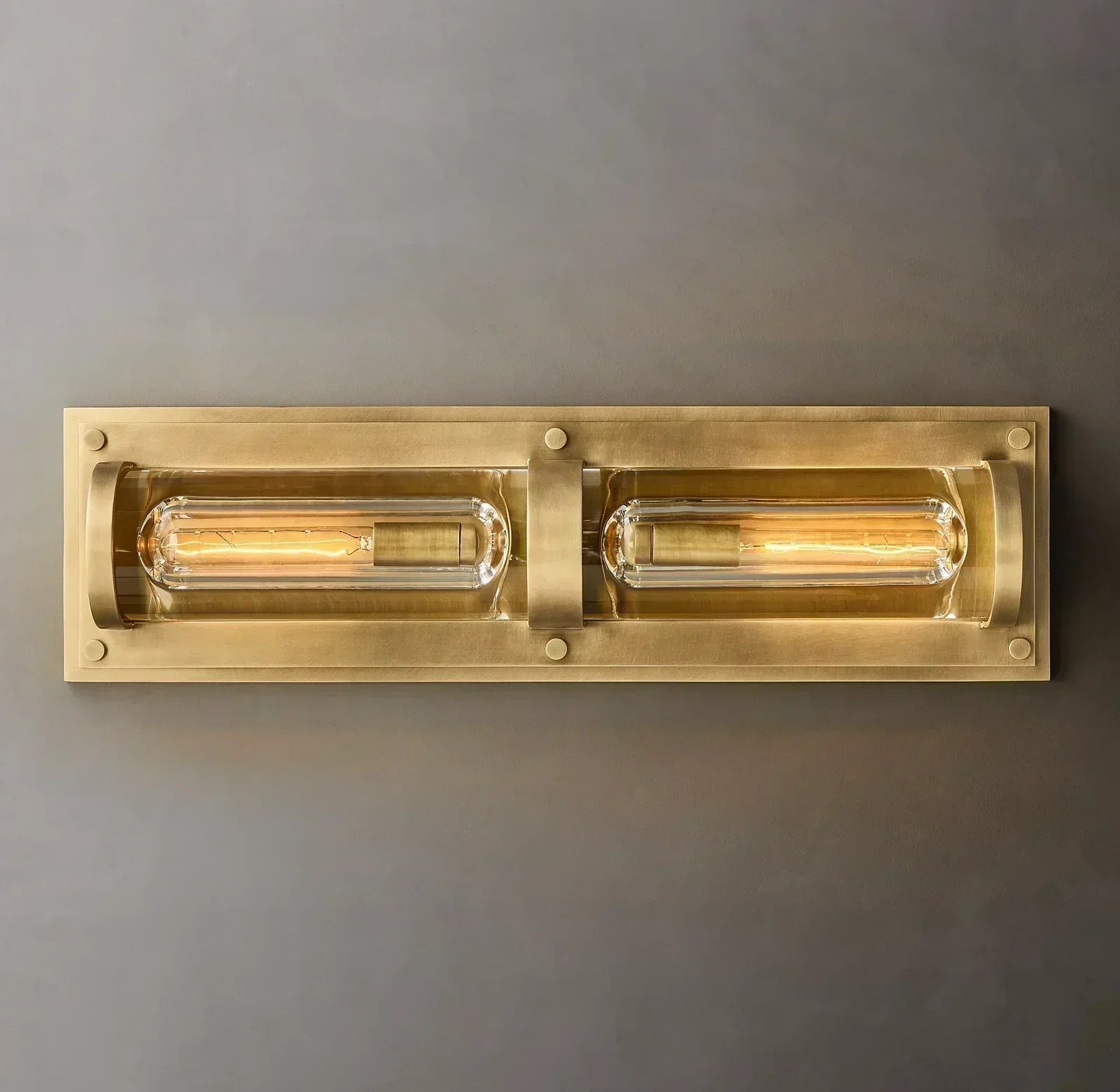 Savile Crystal Block Double Round Wall Sconce