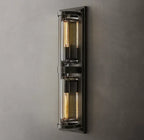 Savile Crystal Block Double Round Wall Sconce