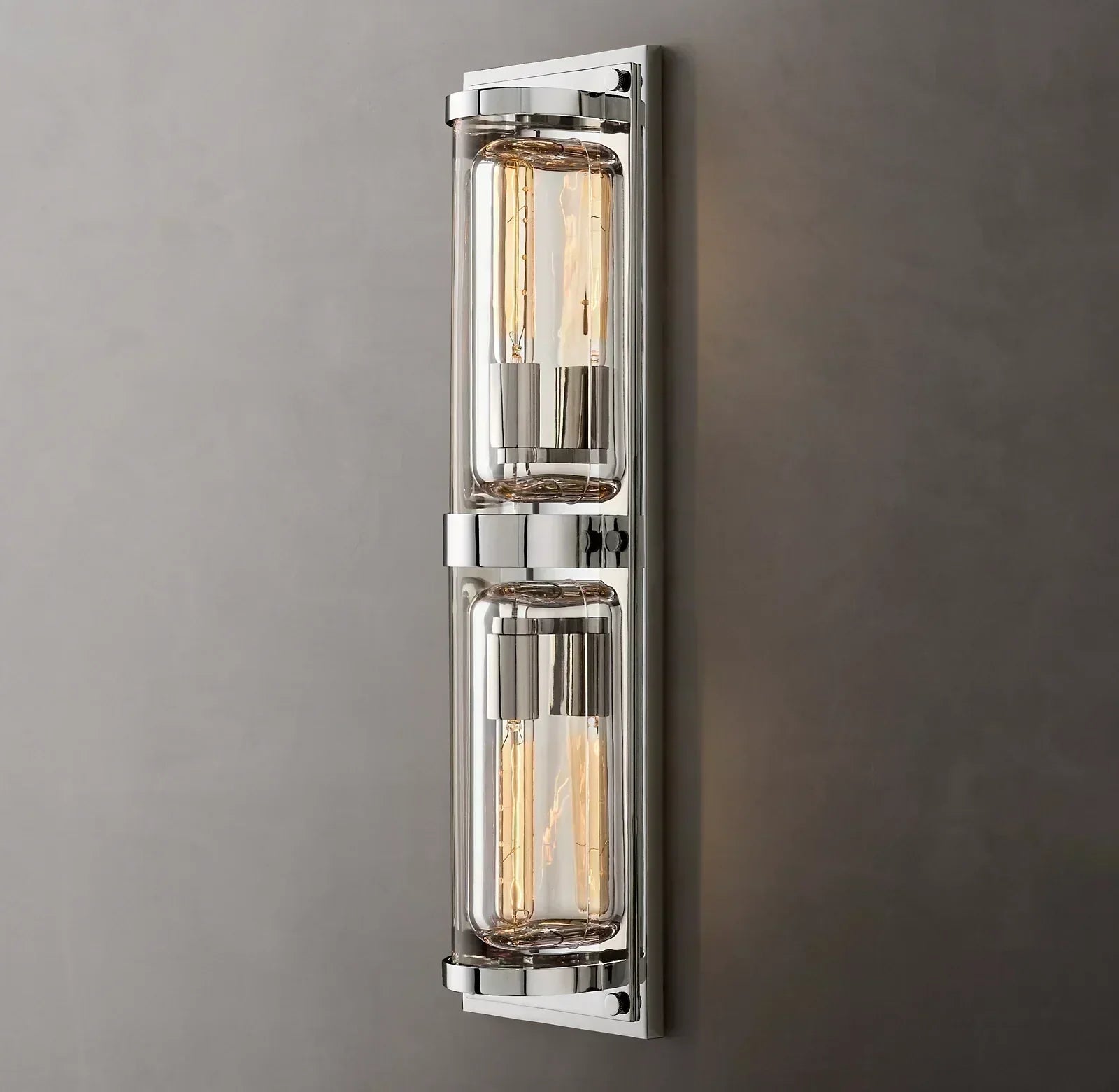 Savile Crystal Block Double Round Wall Sconce