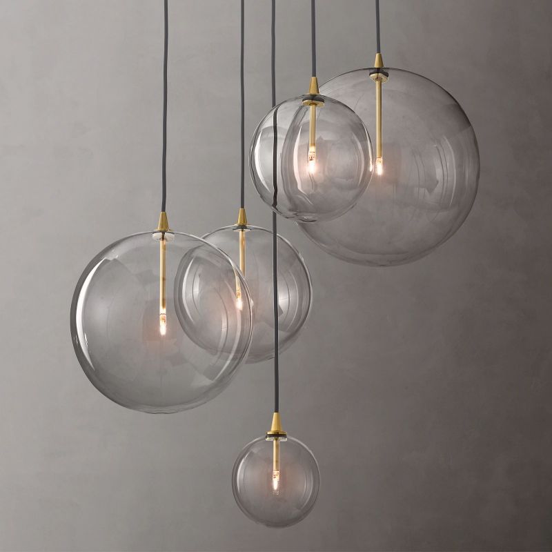 Lucelle Glass Globe Cluster Chandelier 28"