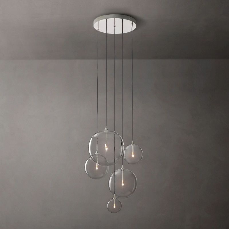 Lucelle Glass Globe Cluster Chandelier 28"