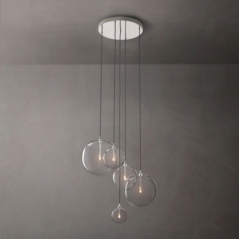 Lucelle Glass Globe Cluster Chandelier 28"