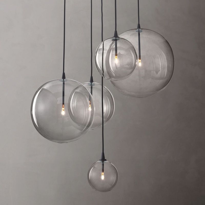 Lucelle Glass Globe Cluster Chandelier 28"