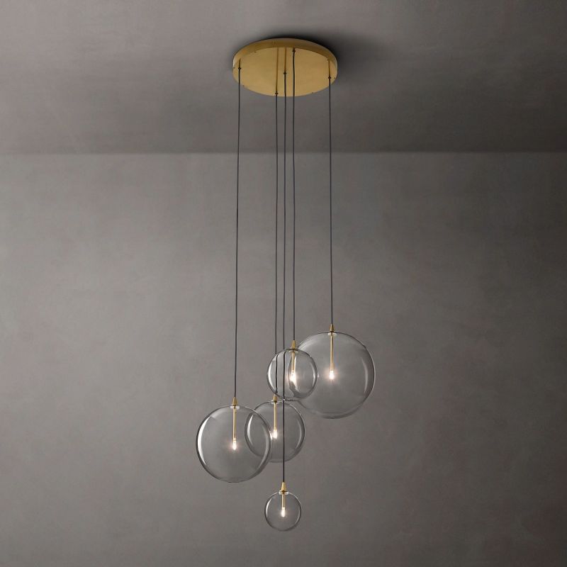 Lucelle Glass Globe Cluster Chandelier 28"