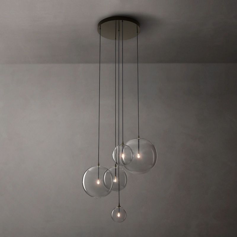 Lucelle Glass Globe Cluster Chandelier 28"