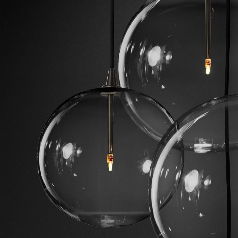 Lucelle Glass Globe Cluster Chandelier 44"