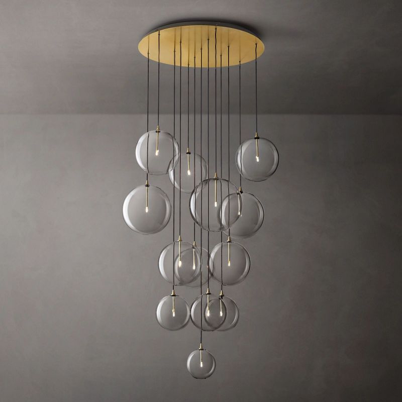 Lucelle Glass Globe Cluster Chandelier 44"