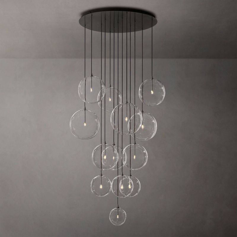 Lucelle Glass Globe Cluster Chandelier 44"