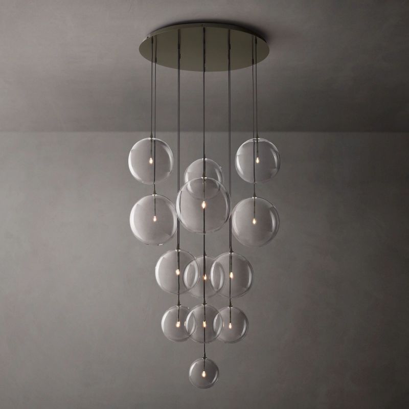 Lucelle Glass Globe Cluster Chandelier 44"