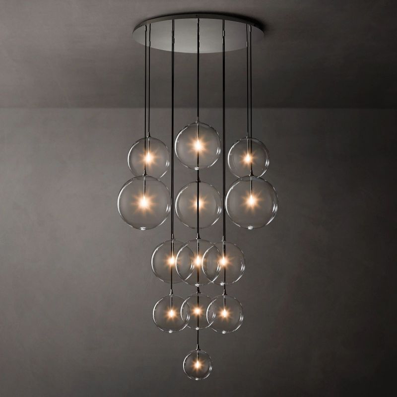 Lucelle Glass Globe Cluster Chandelier 44"