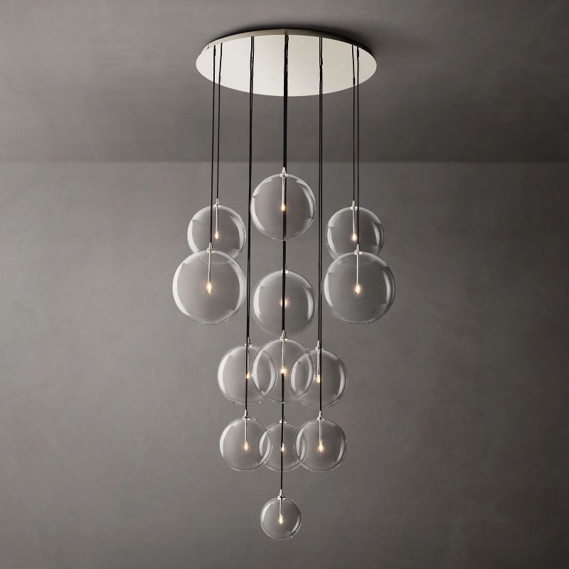 Lucelle Glass Globe Cluster Chandelier 44"
