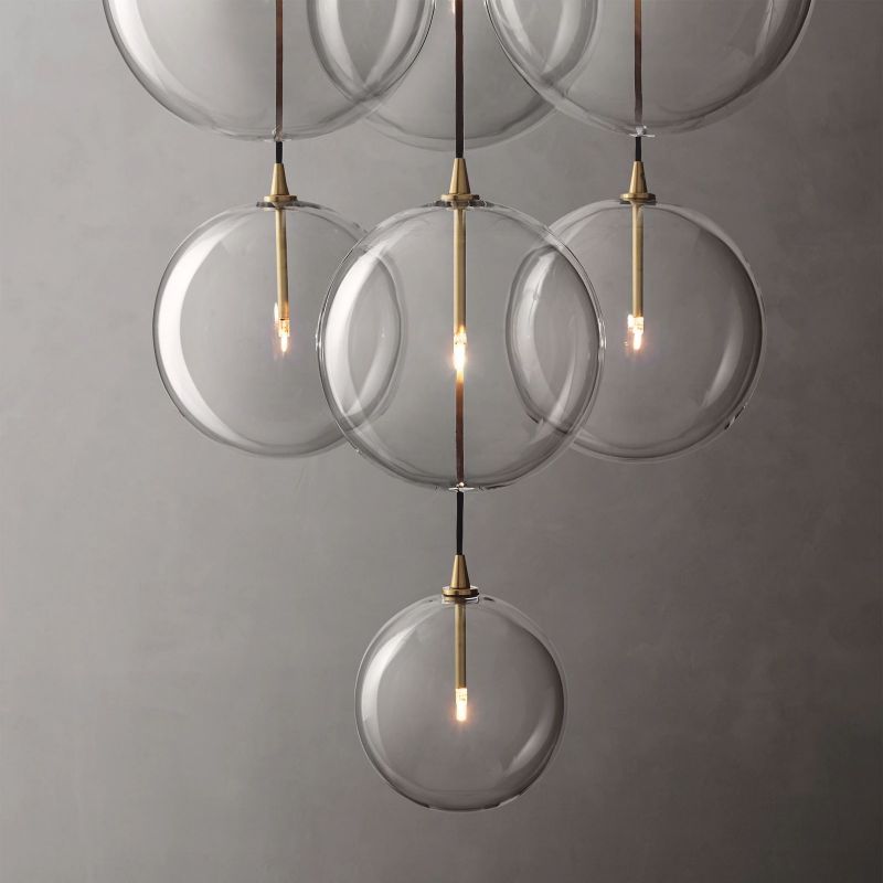 Lucelle Glass Globe Cluster Chandelier 44"