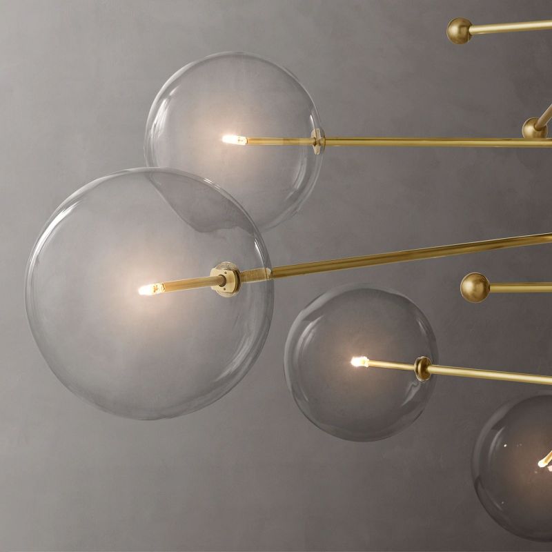 Lucelle Glass Globe Eight-Arm Chandelier 79"