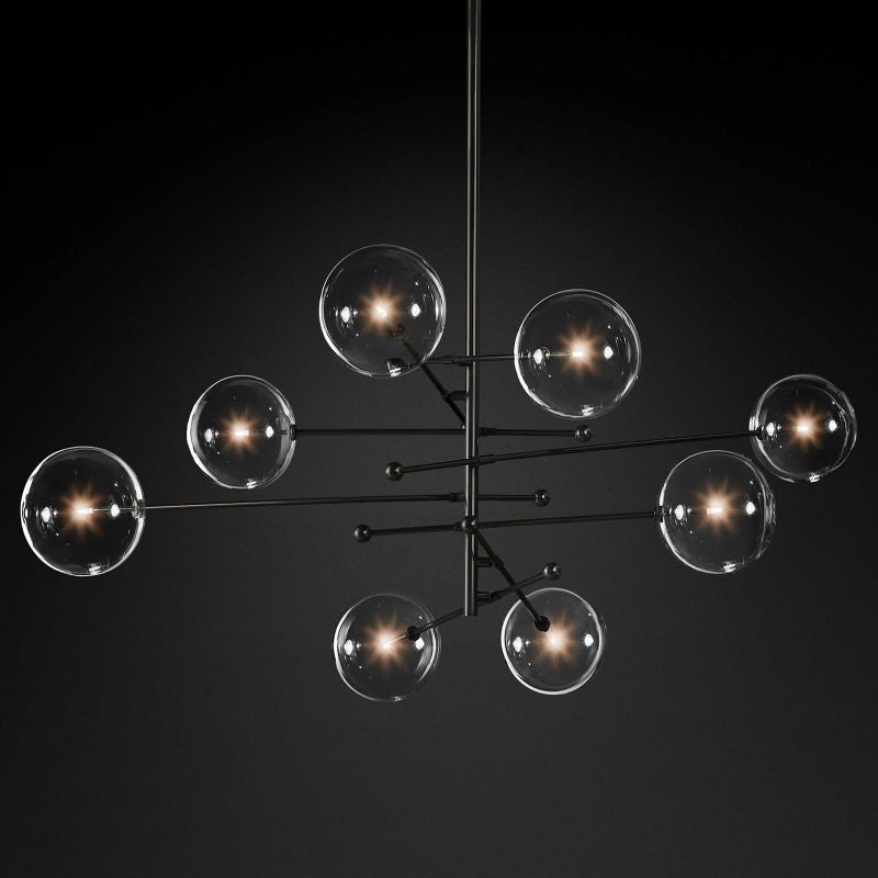 Lucelle Glass Globe Eight-Arm Chandelier 79"