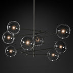 Lucelle Glass Globe Eight-Arm Chandelier 79"
