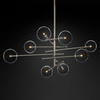 Lucelle Glass Globe Eight-Arm Chandelier 79"