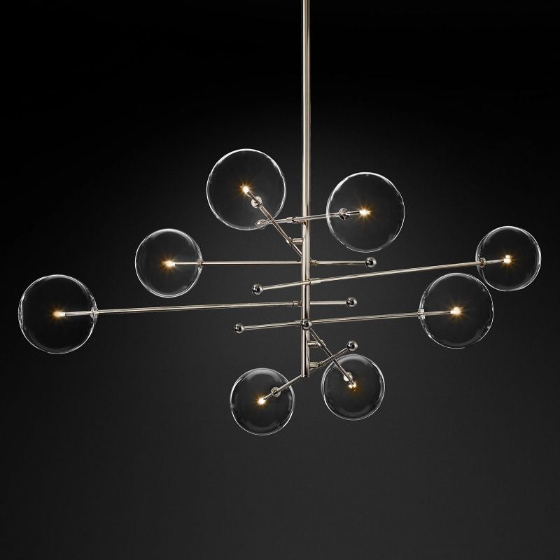 Lucelle Glass Globe Eight-Arm Chandelier 79"