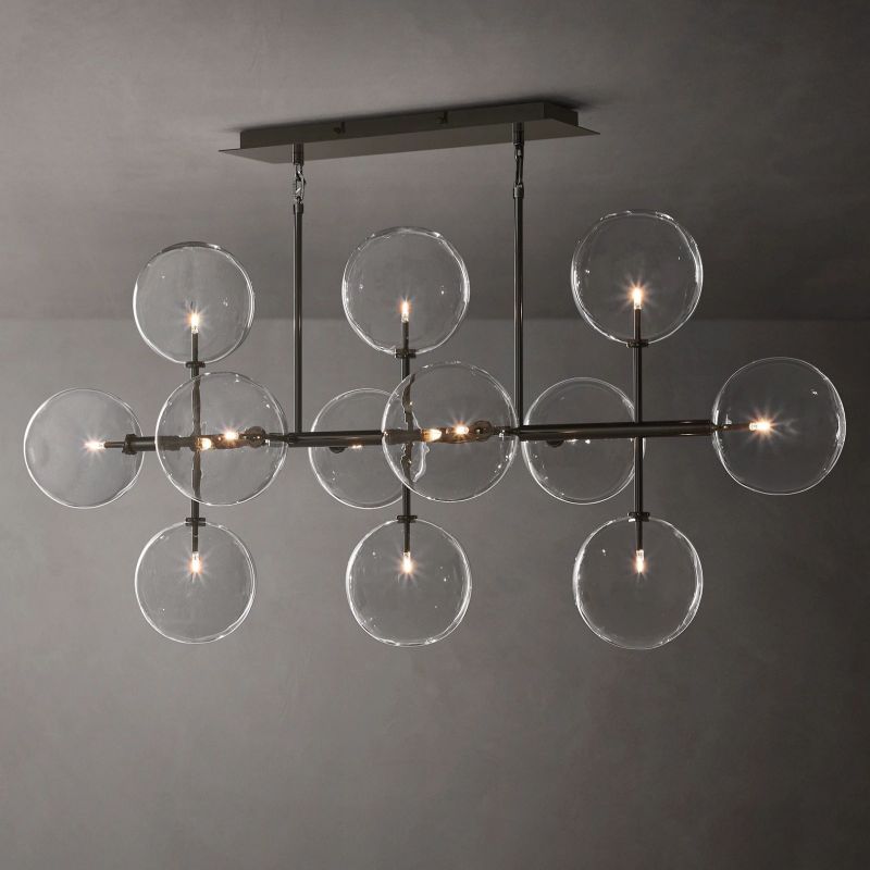 Lucelle Glass Globe Linear Chandelier 58"
