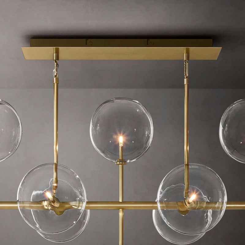 Lucelle Glass Globe Linear Chandelier 58"