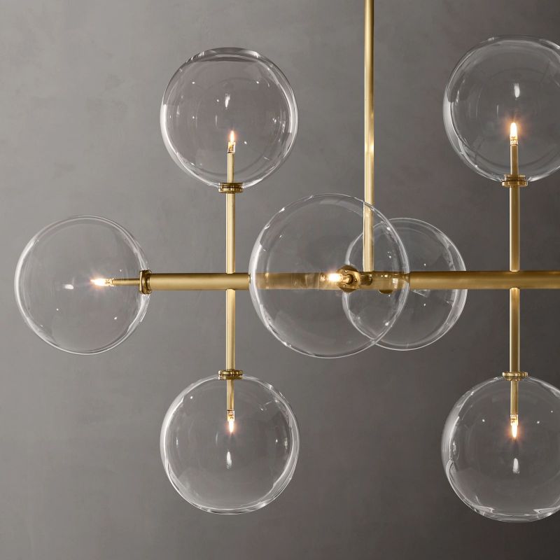 Lucelle Glass Globe Linear Chandelier 58"