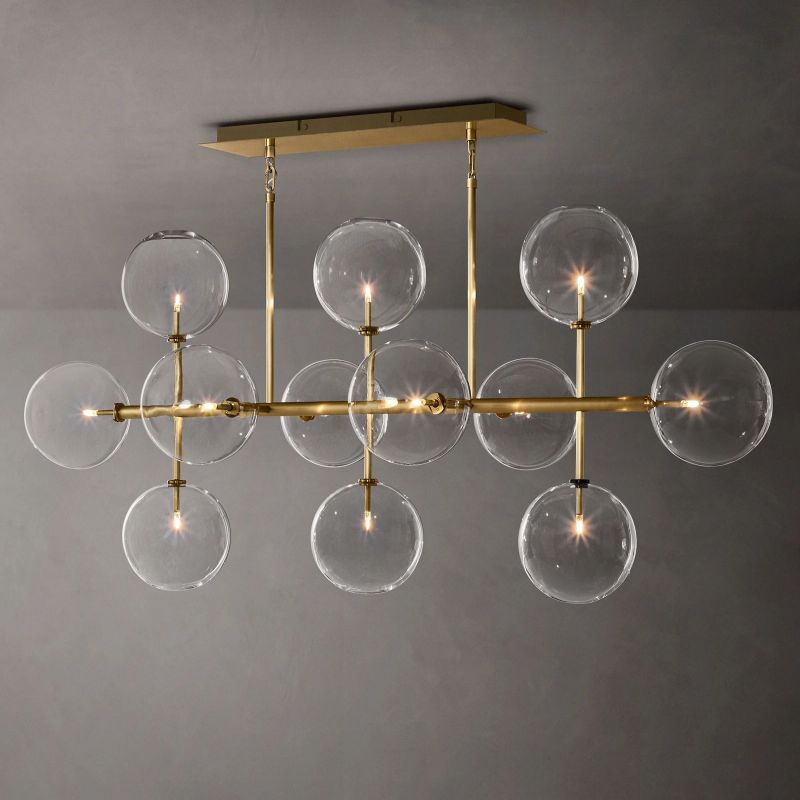 Lucelle Glass Globe Linear Chandelier 58"