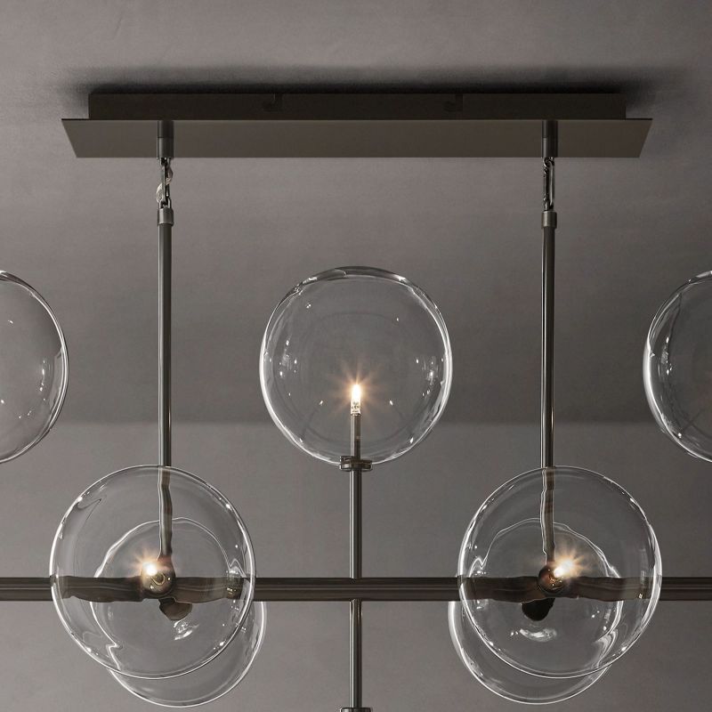 Lucelle Glass Globe Linear Chandelier 58"