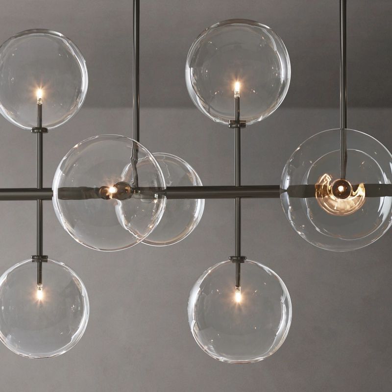Lucelle Glass Globe Linear Chandelier 58"