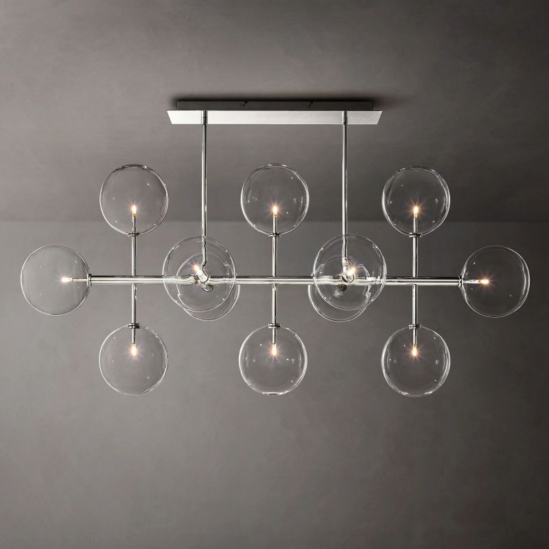 Lucelle Glass Globe Linear Chandelier 58"