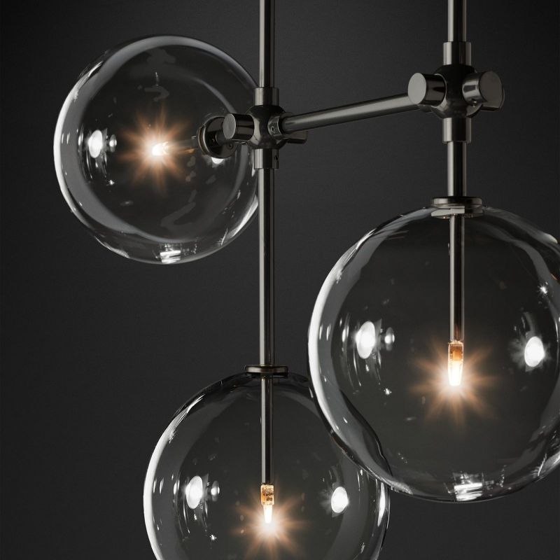 Lucelle Glass Globe Linear Chandelier 60"