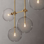 Lucelle Glass Globe Linear Chandelier 60"
