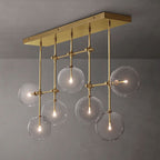 Lucelle Glass Globe Linear Chandelier 60"