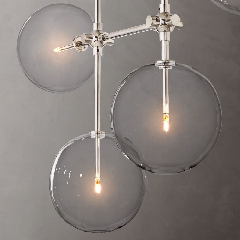 Lucelle Glass Globe Linear Chandelier 60"