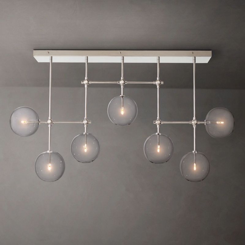 Lucelle Glass Globe Linear Chandelier 60"